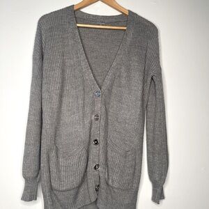 Charlotte Russe Gray Shimmering‎ oversized Cardigan​​